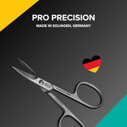 Rui Smiths Pro Precision Toenail Scissors | Stainless Steel Pedicure Trimmer Cutter with Micro-Serrated, Anti-Skid Cutting Edges and Long Handles For Hard Nails | Made in Solingen, Germany