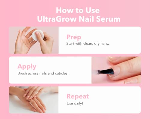 Liaison UltraGrow Nail Serum for Growth and Strength with Keratin Complex, Olive Oil & Vitamin E | Dermatologist-Tested to Support Weak, Brittle, Splitting Nails