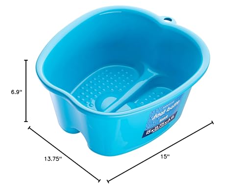 Mantello Foot Bath, Extra Large, Foot Soaking Tub - Pedicure Bowl - Foot Soak Tub (Blue)