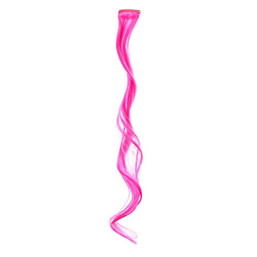 SWACC 22 Pcs Colored Party Highlights Clip on in Hair Extensions Multi-Colors Hair Streak Synthetic Hairpieces (11 Colors 22 Pcs in Set -Curly Wavy)