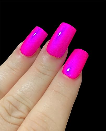 Barbee On The Glow - Neon Pink Blue NEON Glow Pop Collection MultiColor Shifting: Mylar Oil Slick Indie Nail Polish