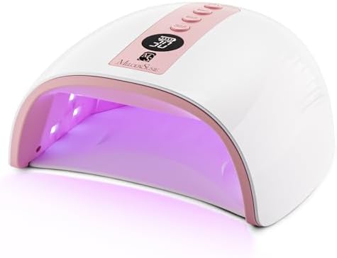 MelodySusie Cordless UV Nail Lamp with 3 Timers & Smart Sensor, P-Plus30G Rechargeable UV Light Cures All Gels, Especially Builder, Hard, Extension, Acrylic & Chrome Gel Polishes Pink