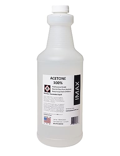 100% Pure Acetone 1 Pint - Strong Fast Acting Nail Polish Remover for Home & Commercial Applications - Removes Polish frm Natural, Gel, Shellac Nails & Dip Nails - 16 oz