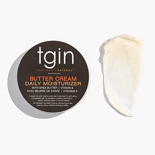 tgin Butter Cream Daily Moisturizer Duo For Natural, Dry, Curly Hair - Type 3c and 4c - Styler - 12 Oz - 2 PACK