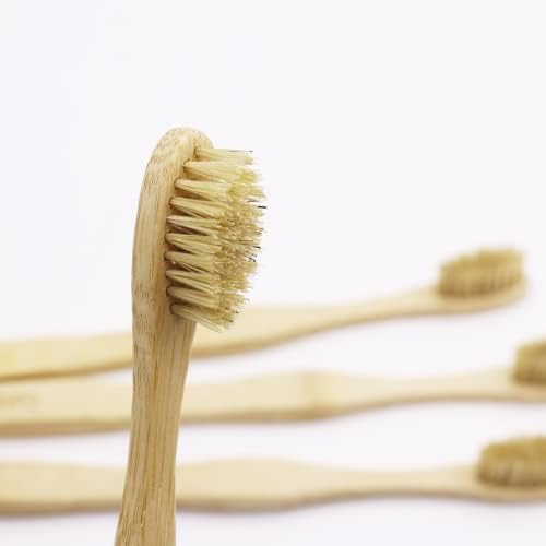 Gaia Guy Natural Bristle Bamboo Toothbrush with Boar Bristles - Totally Biodegradable and Compostable - No Nylon Toothbrushes - Zero Waste 12-Pack