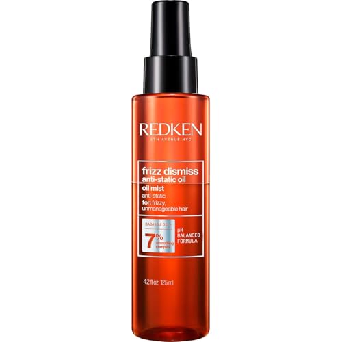Redken Sulfate Free Frizz Dismiss Anti-Static Oil Mist For All Hair Types - Tames Flyaways & Unwanted Static With Babassu Oil