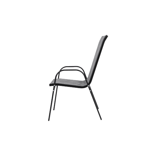 Outdoor Dining Chair Set of 2, All-Weather Patio Dining Chair with High Backrest and Metal Frame, Indoor Outdoor Chairs for Bistro, Deck, Backyard, Porch,Gray