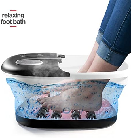 Medical king Foot Spa with Heat and Massage and Jets Includes A Remote Control A Pumice Stone Collapsible Massager with Bubbles and Vibration