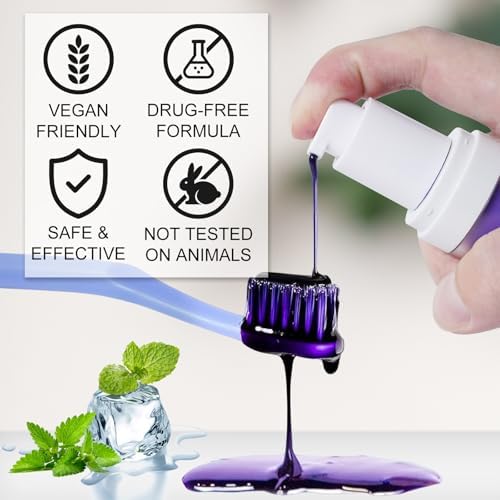Purple Toothpaste, Teeth Whitening Colour Corrector Toothpaste for Teeth Whitening, Color Correcting Technology, Natural Removal Surface Stain