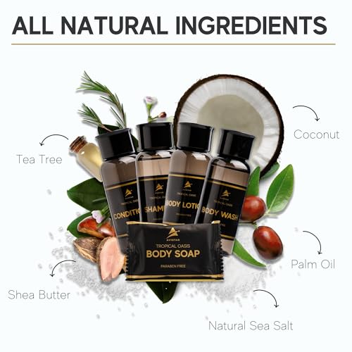 80 Piece Set Hotel Guest Soaps for Bathroom, Travel Size Bulk AirBnB Toiletries Set, Supplies for Guests, 20 Pack w/ 20 Shampoo 20 Conditioner 20 Body Wash 20 Lotion