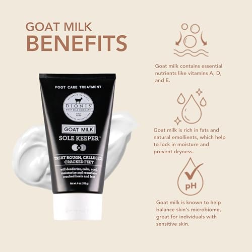 Dionis Goat Milk Skincare Footcare Lotion (2 In 1 Sole Keeper), Moisturize Dry Cracked Feet, Smooth and Hydrated Feet, Dermatologist Tested