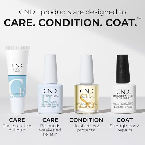 CND™ Strengthener RXx, Nail Strengthener for Tougher, Stronger Nails & Protection for Thin Nails, 0.5 Fl Oz, 0.5 fl oz