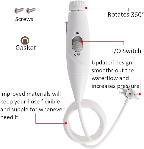Replacement Hose and Handle Parts for Waterpik Aquarius Water Flosser (WP-660 & WP-670 Series) Oral Hygiene Accessories Water Hose Plastic Handle Compatible