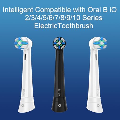 10 Pack IO Replacement Heads Compatible with Oral B iO 2/3/4/5/6/7/8/9/10 Series Electric Toothbrush, Brush Heads Compatible with Oral B iO for Gentle Dental Care (White)