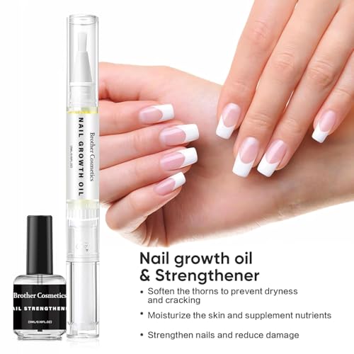 NailGrowthOil Care Kit - Brother Cosmetics Nail Growth Oil,Cuticle Oil and Cuticle Remover, Promotes Nail Growth and Strength