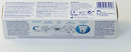 Sensodyne: "Repair & Protect Extra Fresh" Toothpaste, Powered by NovaMin * 2.53 Fluid Ounce (75ml) Tube (Pack of 4) * [ Italian Import ]