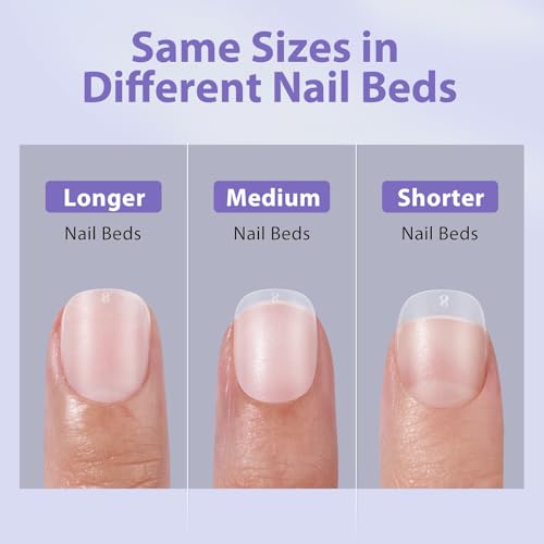 BTArtbox Extra Short Square Nail Tips - Short Squoval Gel Nail Tips, Natural Fake Nails with Tip Primer Cover, Pre-shaped Upgrade Matte Full Cover Nails for Home DIY Nail Salon