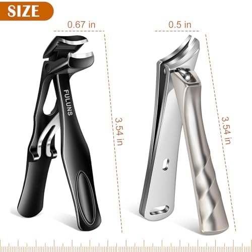 Nail Clippers for Seniors Thick Nails, Slanted Curved Ingrown Toenail Clippers Angled Head Large Toe Nail Clippers for Men Thick Toenails with Wide Jaw Opening Nail Cutter