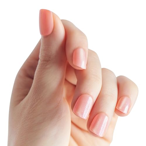 WICKED X imPRESS Press On Nails, New Improved Adhesive, Up To 10 Day Hold, ‘Glinda-fied’, Pink, Short Squoval, Includes 30 Fake Nails, 1 Prep Pad, 1 Manicure Stick, 1 Mini File
