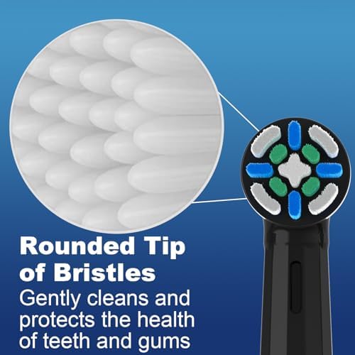 12 Pack Smart Cleaning IO Replacement Heads Compatible with Oral B iO 2 3 4 5 6 7 8 9 10 Series Electric Toothbrush, Brush Heads Compatible with Oral B iO Electric Handles (Black/White)