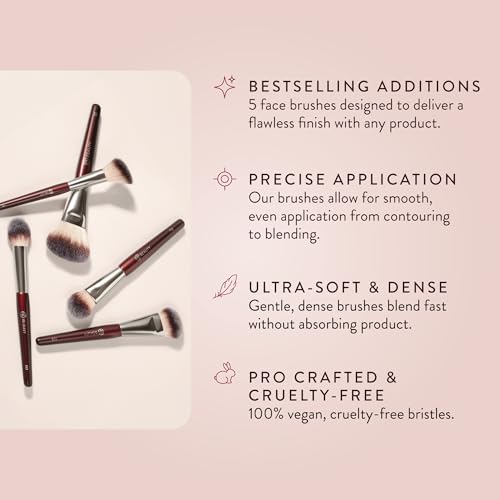 BK BEAUTY - CORE LINE EXTENSION FACE SET (5PC) - Professional Makeup Brush Set for Liquid, Cream & Powder | Premium Makeup Brushes for Flawless Application