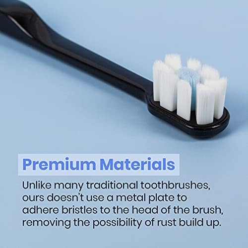 Lindo Polishing Toothbrush - for Sensitive Gums and Teeth, 12000+ Ultra Fine Bristles, Soft and Gentle, Deep Clean, Pack of 4 (Original Black, Beige, 4 Pack)