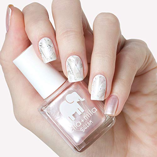 ella+mila Dream Collection - My Fantasy Fast Drying Nail Polish - Pearly Pale Pink Vegan Nail Polish - Chip Resistant 17 Free Nail Polish with Metallic Finish