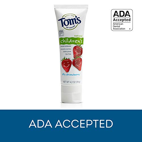 Tom's of Maine Anticavity Fluoride Children's Toothpaste, Kids Toothpaste, Natural Toothpaste, Silly Strawberry, 4.2 Ounce , 3 Count (Pack of 1)