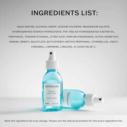 SACHAJUAN Ocean Mist Sea Salt Spray, Wave, Texture, Grip & Volume for Texturizing Beach Waves, Matte Finish