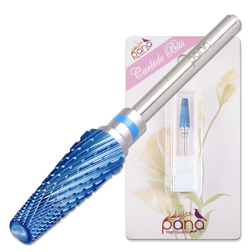 PANA 5-in-1 Pro Upgraded Multi-Function Drill Bit 3/32" Shank Size - (Blue, 2X Coarse to 2X Fine) - Mix Size Tungsten Drill Bit Fast Remove Acrylic Hard Gel Nail for Manicure Pedicure