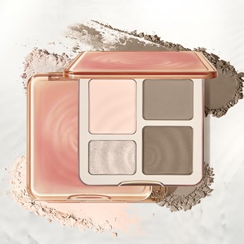 Judy Doll Contour Palette, 2 In 1 Face Highlight Contour Palette, Shades with Highlighter Makeup, Non-greasy, Lasting Sparkling, Sculpt the Face Makeup (#01 Water Waves, 0.32oz)