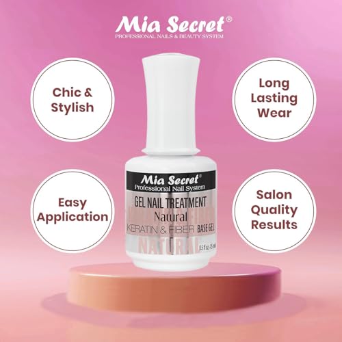 Mia Secret Professional Gel Nail Treatment Keratin Base & Top Gel 0.5 FLoz