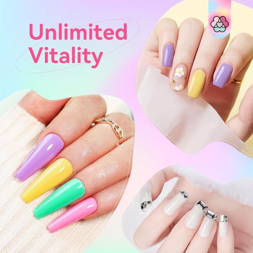 SAVILAND Poly Gel Nail Colors: 20 Colors Nail Extension Gel Kit Bright Rainbow Pink Purple Blue Color Collection Poly Gel Nail Kit for Daily Nail Art DIY Nail Salon Gift for Girls