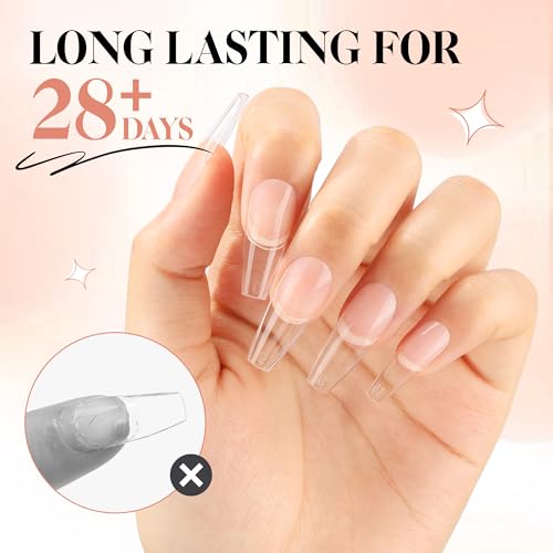 UNA GELLA Gel Nail Glue 80g Super Strong U V Solid Soft Gel Lamp Curing Needed Nail Glue 40g*2 for Acrylic Nail Tips for Fake Acrylic Press On Nails Extension Soak Off