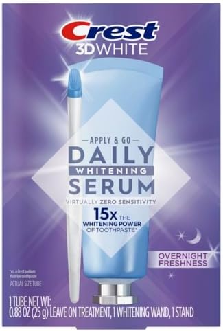 Crest 3DWhite Daily Whitening Serum Overnight Freshness, Leave-on Teeth Whitening Treatment