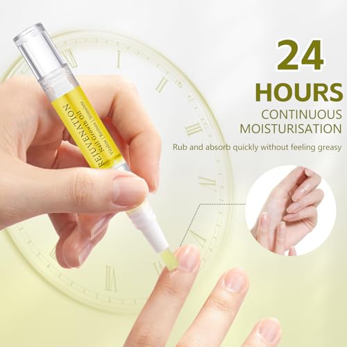 Rejuvenation Nail Growth Oil, Nail Oil for Growth and Strength Rejuvenation, Rejuvenation Nail Growth Serum for Nail Strengthener and Growth with Nails File (4PCS)