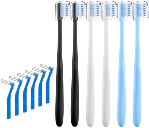V-Shaped Orthodontic Toothbrush for Braces, Soft Bristles, 6 Count, with Interdental Brushes