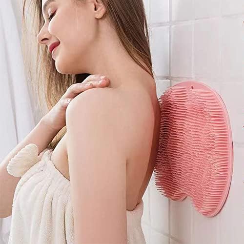 Shower Foot Scrubber Mat with Non-Slip Suction Cups, Foot Back Cleaning Pad Back Washer Exfoliating Bath Wash Pad, Wall Mounted Slip Suction Cups for Use in Cleaner Men and Women (Blue)