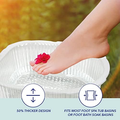 ForPro Professional Collection Universal Pedi Bath Liners - 50% THICKER - Fit Footsie Bath, Disposable Pedicure Foot Tub Liners for Foot Spa Basins & Foot Bath Soaks, Clear, 100-Count