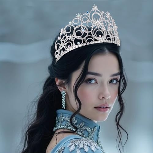 Crystal Crowns for Women, Crystal Bubble TiaraBride Royal Queen Headband Princess Headpieces for Women Bridal Wedding Prom Birthday Party Crowns