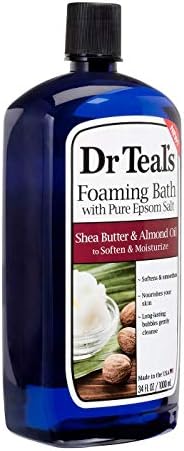 Dr. Teals Foaming Bath Variety Gift Set (2 Pack, 34oz Ea) Shea Butter & Almond Oil, Melatonin Sleep Bath - Essential Oils Blended with Pure Epsom Salt Eases Achy Muscles & Relieves Stress