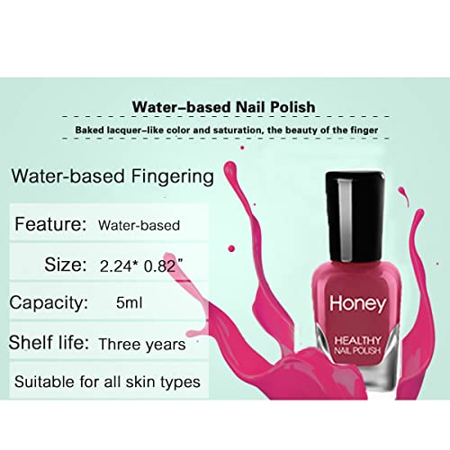 Non Toxic Nail Polish Set, Easy Peel Off and Fast Dry Nail Polish Set for Pack, Eco Friendly and Organic Water Based Nail Polish for Women,Teens(12 Bottles, 5ML)