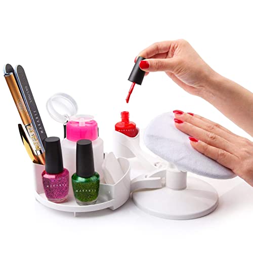 Makartt Nail Stand Hand Rest for Nails, Manicure Supplies with Multi Angle & Polish Trays, Foot Station Supply for Salon Home DIY
