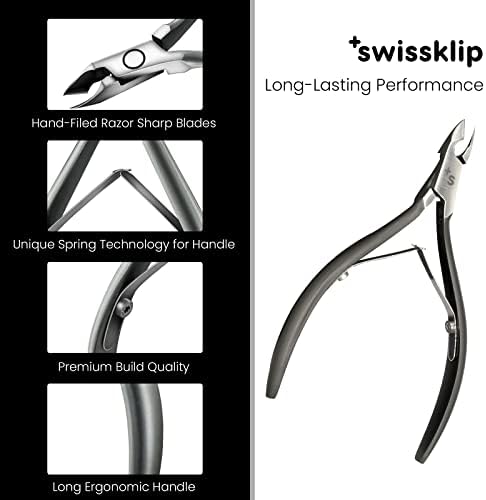 Swissklip Cuticle Trimmer, Cuticle Remover, White Elephant gifts, Cuticle Nippers, Cutter, Nail Nipper used along with Cuticle Pusher Tool, Nail Cuticle Trimmer