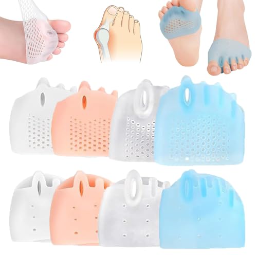 4 Pairs Hyggaer Toe SeparatSilicone Toe Separators for Women and Men, Gel Toe Spacers Bunion Corrector and Toe Straightener for Overlapping Toes and Hallux Valgus Relief, Soft Breathable Toe Spreaders