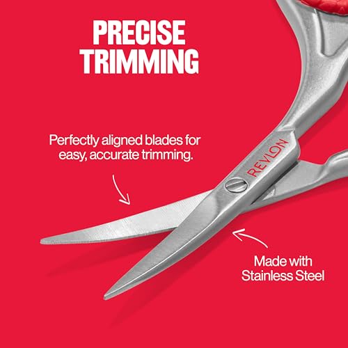 Revlon Cuticle Scissors, Manicure Tool for Safe Nail Care, Hangnail Trimming, Ultra-Fine Stainless Steel Curved Blade, 1 Count