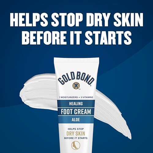 Gold Bond Healing Foot Cream, 4 oz. (Pack of 4), With Aloe, Nourishes & Softens For Healthier Looking Feet