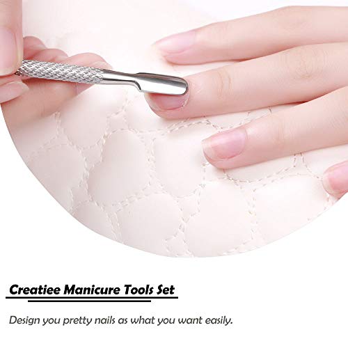 10Pcs Cuticle Pusher Remover and Cutter, Creatiee Double Ended Stainless Steel Cuticle Cleaner Nail Gel Polish Removal, Manicure Pedicure Nail Tools for Fingernails Toenails - Professional & Durable