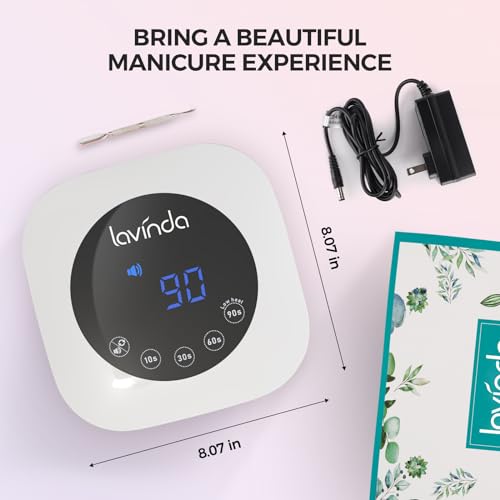Lavinda UV Light for Nails, 54W LED Nail Lamp for Acrylic Gel Polish Nail with Large LCD Display, Professional UV Nail Light Fast Curing Lamp Nail Dryer with 4 Timers for Women Girl Mom