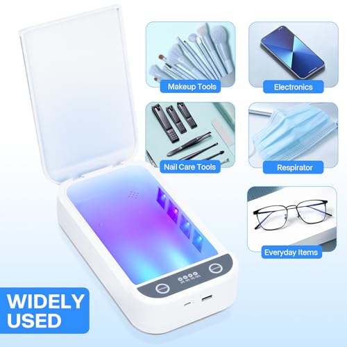 Nail Tool Sterilizer with Blue Light,Portable USB Sterilizer For Nail Tools Nail Cleaning Box Beauty Tool Cleaner Machine for for Nail Salon, Tweezers, Jewelry, Phone, Manicure Tools Cleaning